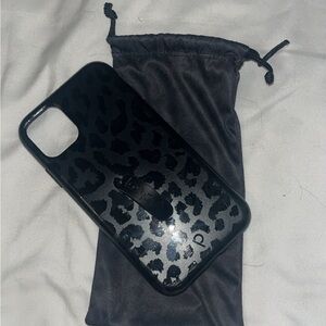Leopard Print Black Phone Case Protective Accessory